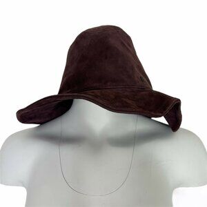 Maison Michel Suede Leather Bucket Hat M Dark Purple Aubergine
